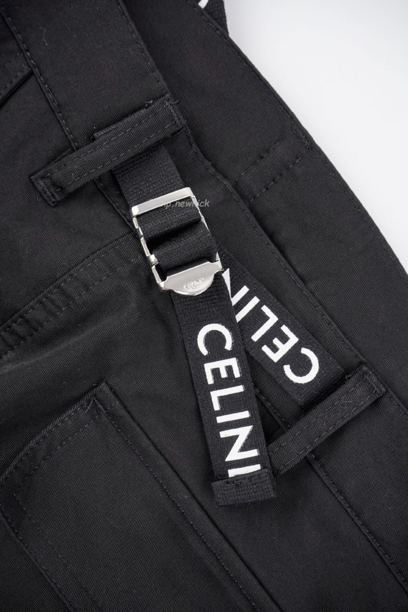 Celine Linen Plain Cotton Logo Cargo Pants (4) - newkick.cc